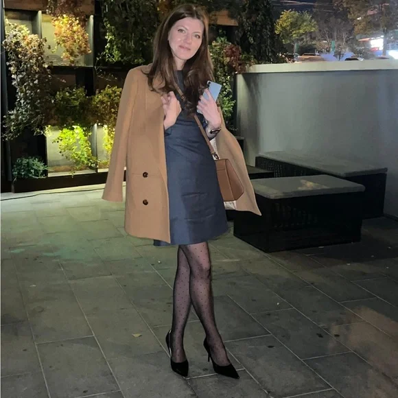 Sezane Camel Double-Breasted Trench Coat - Picture 3 of 7